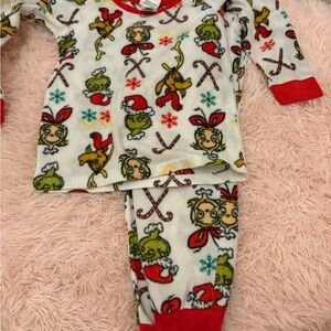 Holiday Cartoon Print Kids Pajama Set
